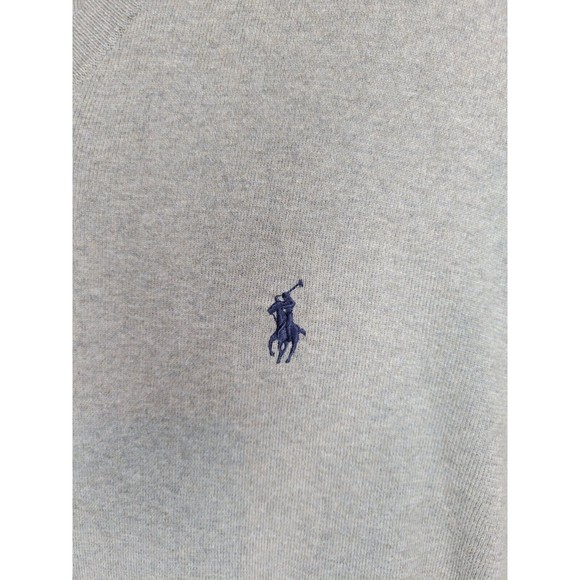 Polo Ralph Lauren Men's Size XL Sweater Pima Cotton V-Neck Gray Long Sleeve - Picture 2 of 6
